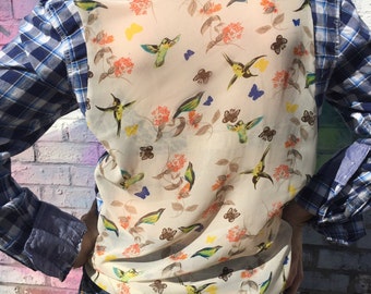 orange bird button down shirt