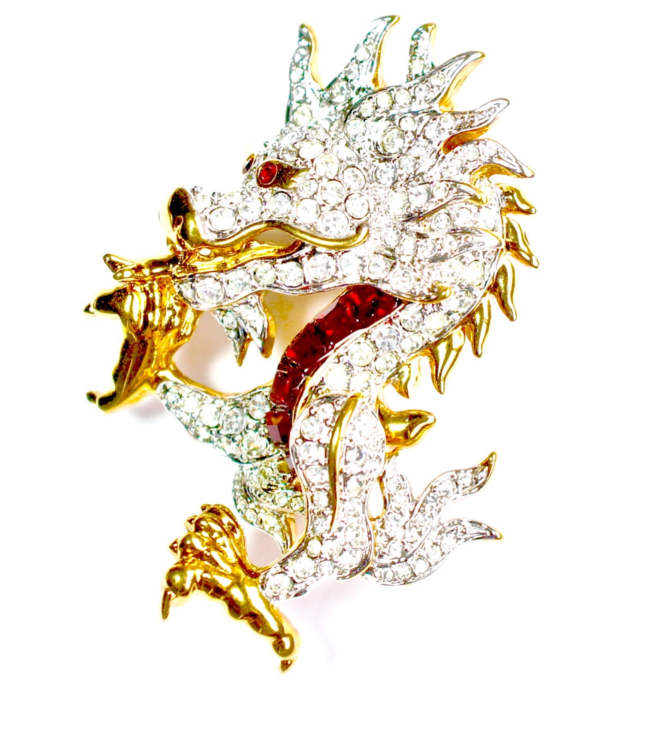 Retired Swarovski® Dragon Brooch Swan Collectors Piece