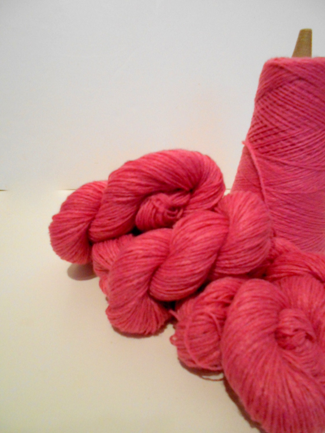 Hot Pink Vintage Yarn 2 ply Acrylic Knitting Yarn by StitchKnit