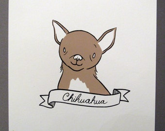 Chihuahua Silkscreen Dog Breed Print