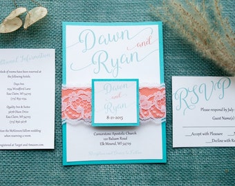 Rustic Wedding Invitation, Vintage Wedding Invitation, Lace Wedding Invitations, Modern Wedding Invitation, Country Wedding Invitations