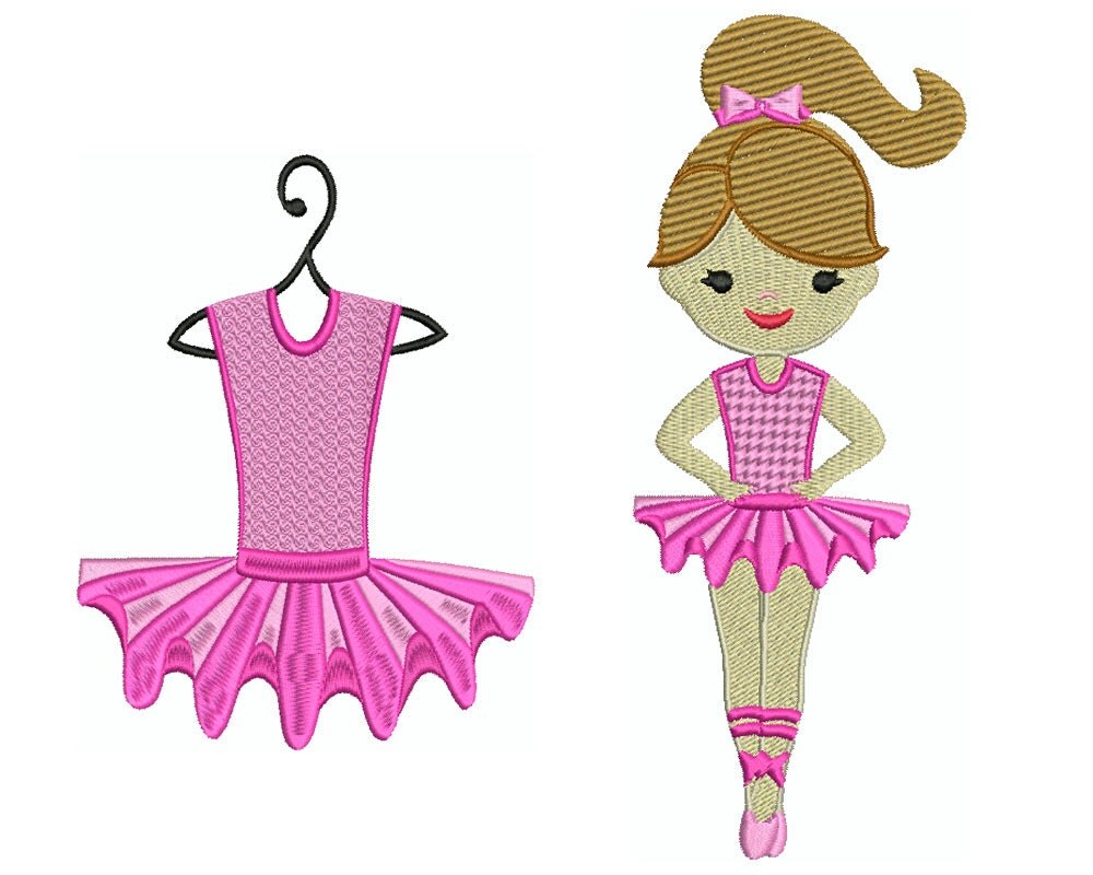 Ballerina 1 machine filled embroidery 2 patterns in 3 Ballerina 1 machine filled embroidery 2 patterns in 3