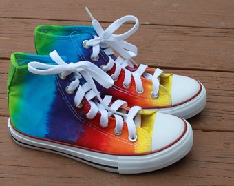 Tie dye Vans shoes-upcycled by DoYouDreamOutLoud on Etsy