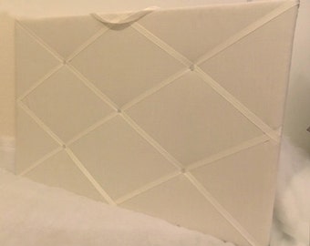Cream LINEN Memory Board French Memo Board OR customize your own colors and size
