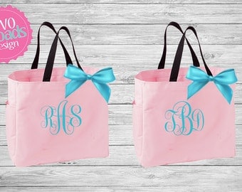 Bridesmaid Totes Set of 2 3 4 5 6 7 8 9 10 bridal party tote bags , bridesmaid gifts , tote bag , beach bag , bachelorette party gift