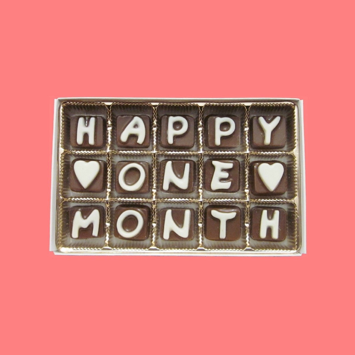 One Month Anniversary Gifts
 e Month Anniversary Gift Happy 1 Month Cubic Chocolate