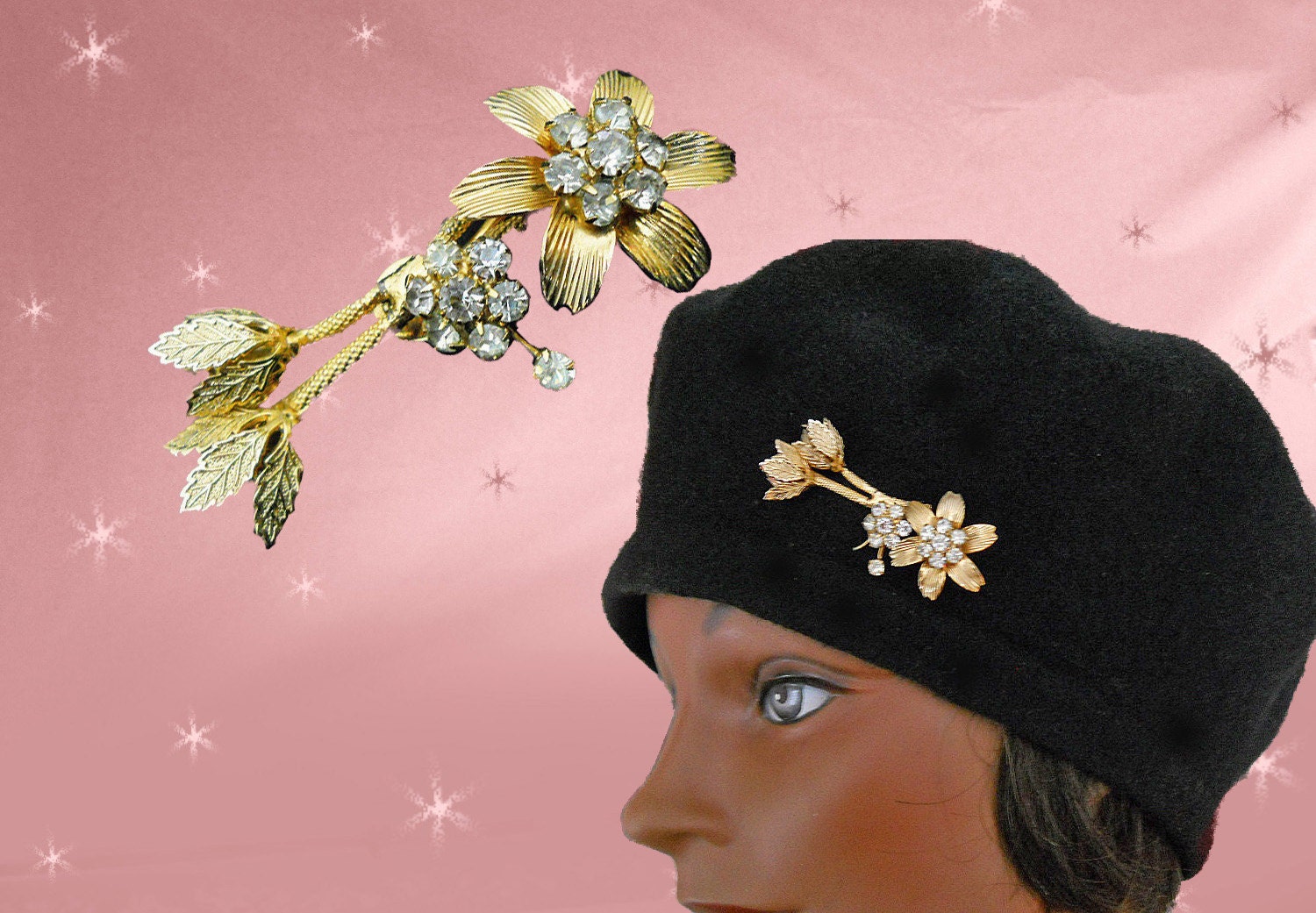 Vintage Vendome Brooch 50s Costume Jewelry by LunaJunctionVintage