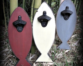 Primitive Fish Bottle Opener~Man Cave~Tiki Bar~Pool Bar~Beach Lake House