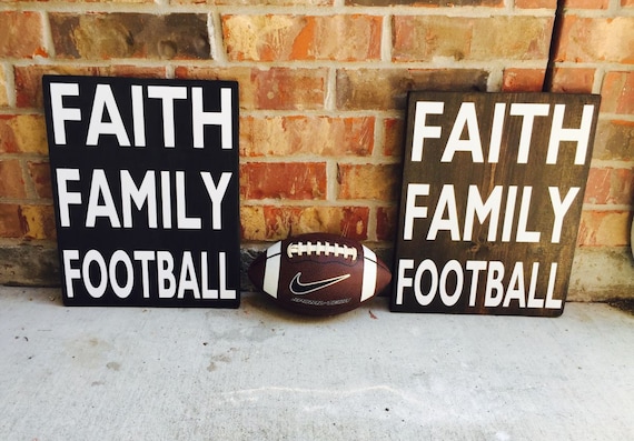 Items similar to Faith Family Football Sign on Etsy