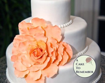 Large Gumpaste Flower For Wedding Cakes Edible Romantic Cake Topper Expanded Large Gumpaste Flower For Wedding Cakes Edible Romantic Cake Topper Expanded