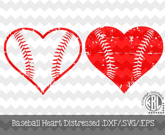 Baseball Heart Distressed INSTANT DOWNLOAD in dxf/svg/eps for