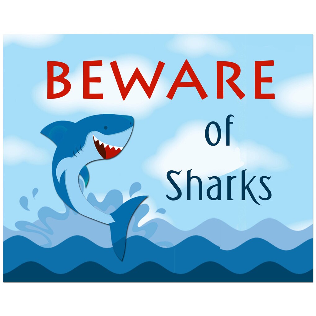 Shark Sign Printable Instant Download Shark Party