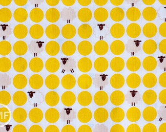 Sheep Dots in Yellow, Westex, Japanese Import Fabric, 100% Cotton Fabric