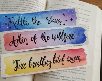 Throne of Glass Watercolor Bookmark, Aelin Galthynius, Celaena Sardothien, Gift For Booklover, Young Adult Bookmark
