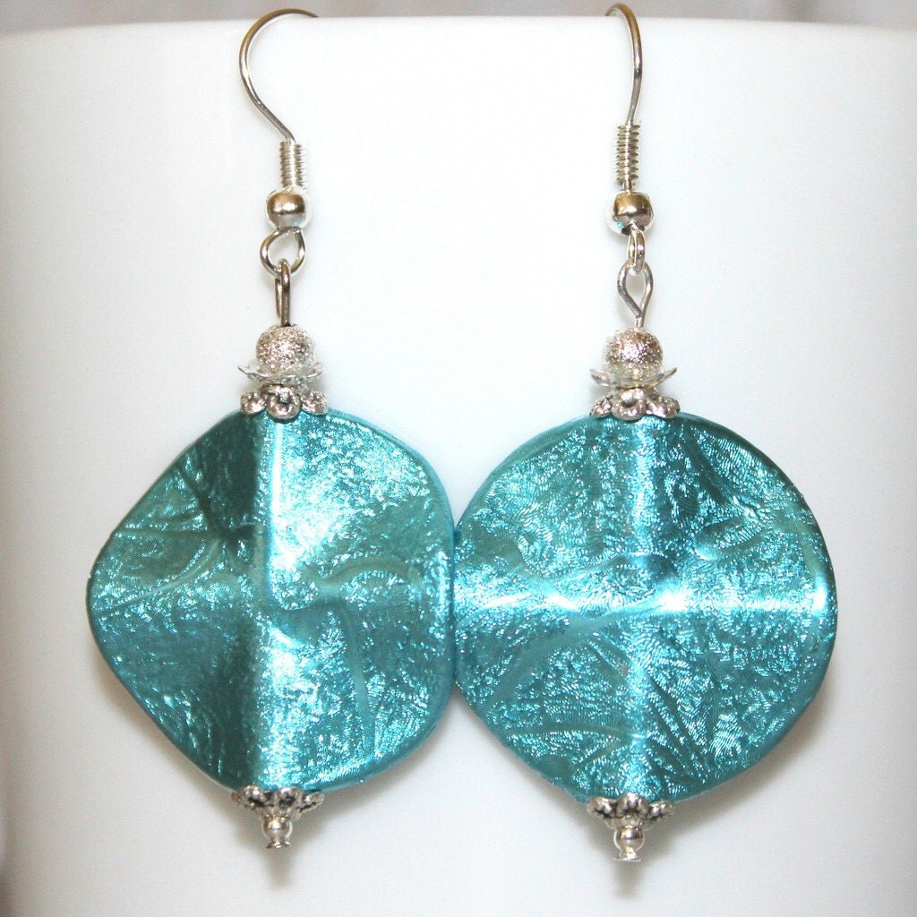 TURQUOISE Earrings/Turquoise Jewelry/Round by JacobandChloesLLC