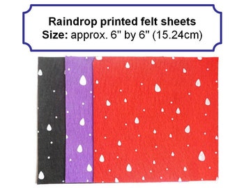 Printed sheets felt squares raindrop fabric polyester felt arts and crafts 6inch felt square uk