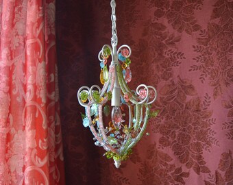 Petite Chandelier Lighting, Woodland Fairy, One of a Kind
