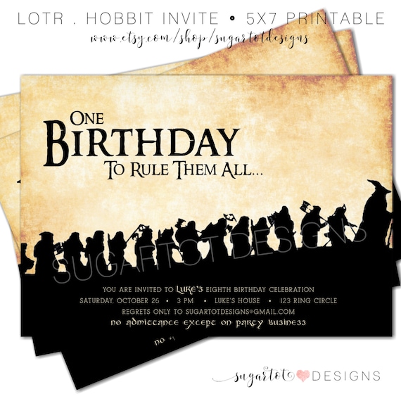 Herr der Ringe inspiriert Einladung den Hobbit inspirierte
