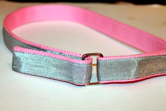 Pink Sparkle Belt D Ring Velcro Girls Velcro Glitter by cinchbelts