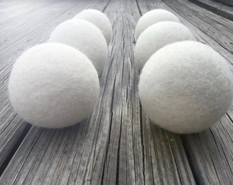 Wool Dryer Balls – Set of 6 – Natural Eco Friendly with no chemicals - XL - Organic & Baby Safe