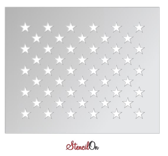 50 Stars Stencil Sheet 50 1 stars Clear 7 mil Mylar by StencilOn
