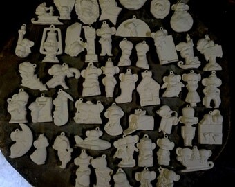 Cute, Set of 40, Mice ornaments, Mouse, Christmas ornaments, Decorations, Vintage, tree ornaments, ready to paint,Ceramic bisque, u-paint