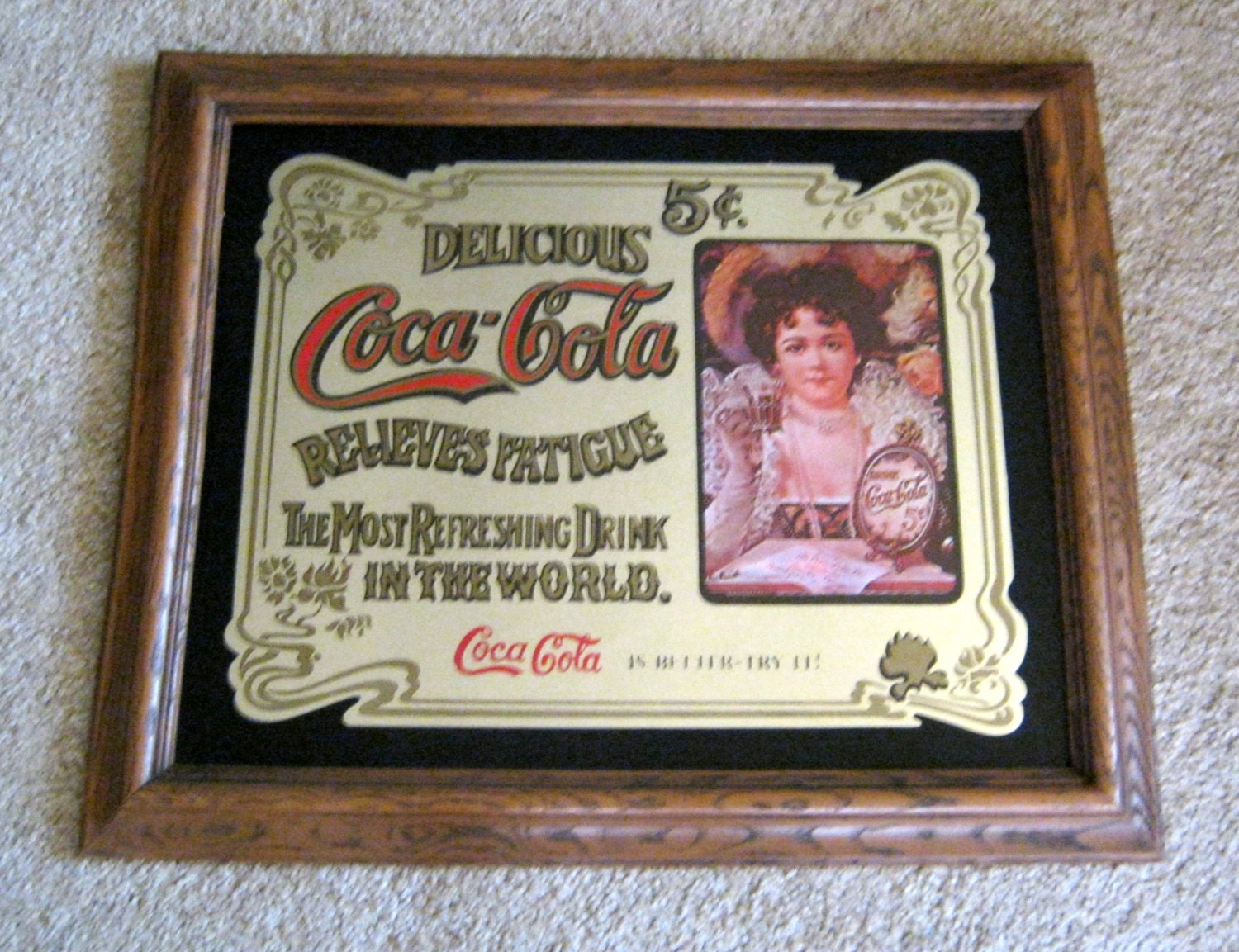 Large 1970's Antique Look COCA COLA Hilda Clark