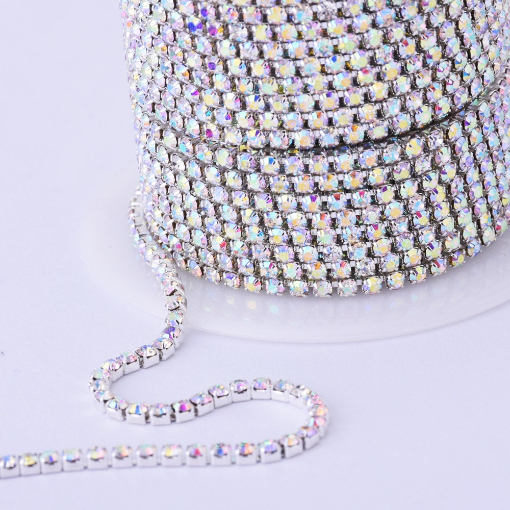 2MM Preciosa Rhinestone Crystal AB Cup Chain Crystal Trim DIY