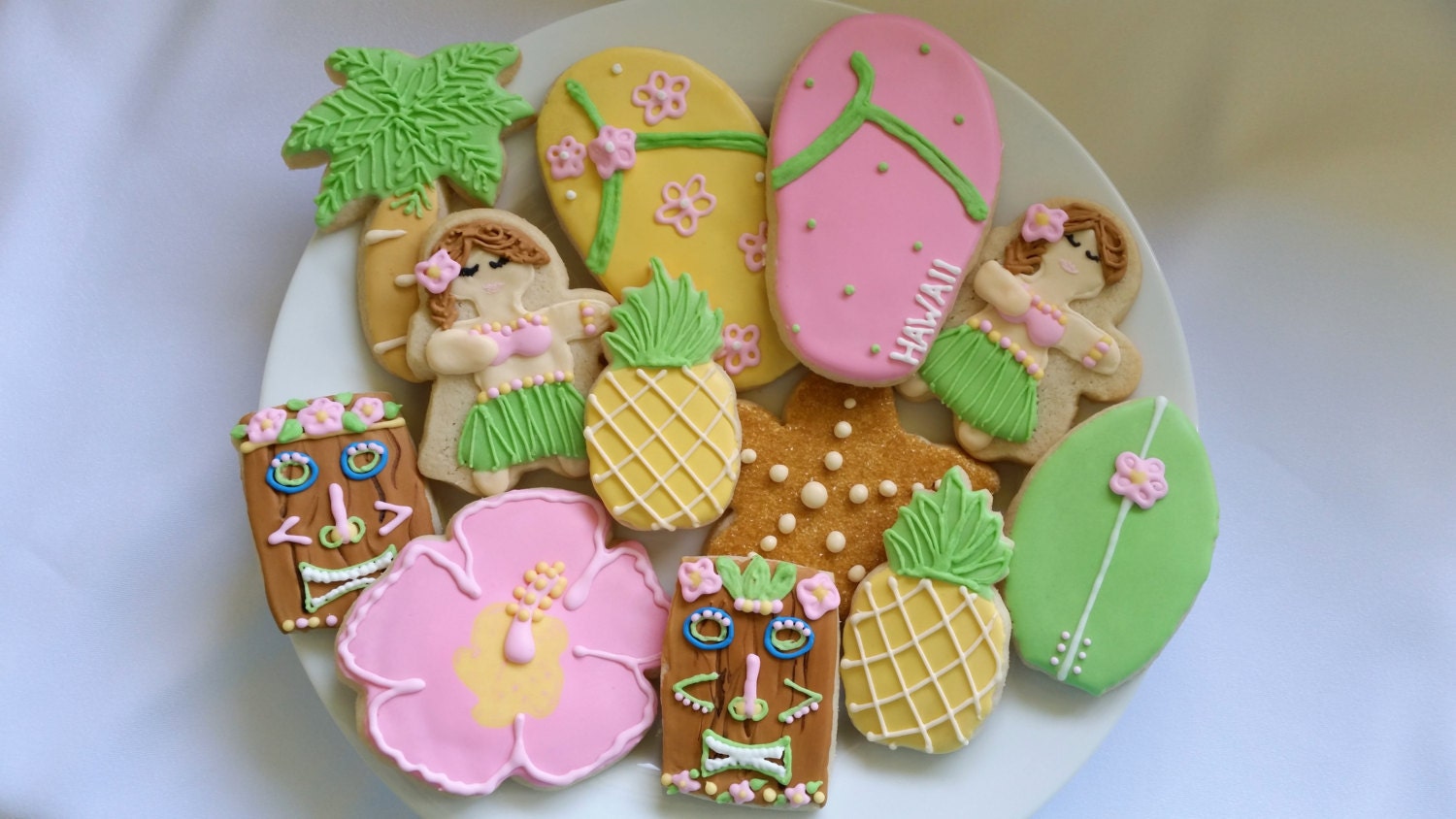 Tiki Sugar Cookies Hawaiian Favors Birthday Sugar Cookies