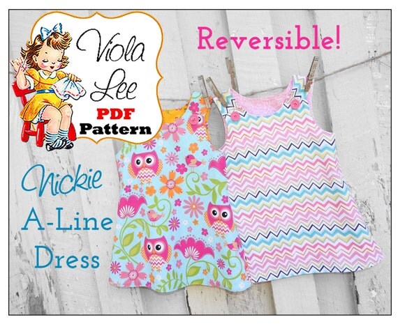 Reversible A-line Dress Pattern Girl's Dress Pattern