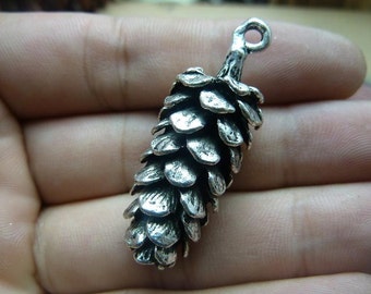 3pcs 15*41mm antique silver pinecone fruit charms pendant C7660