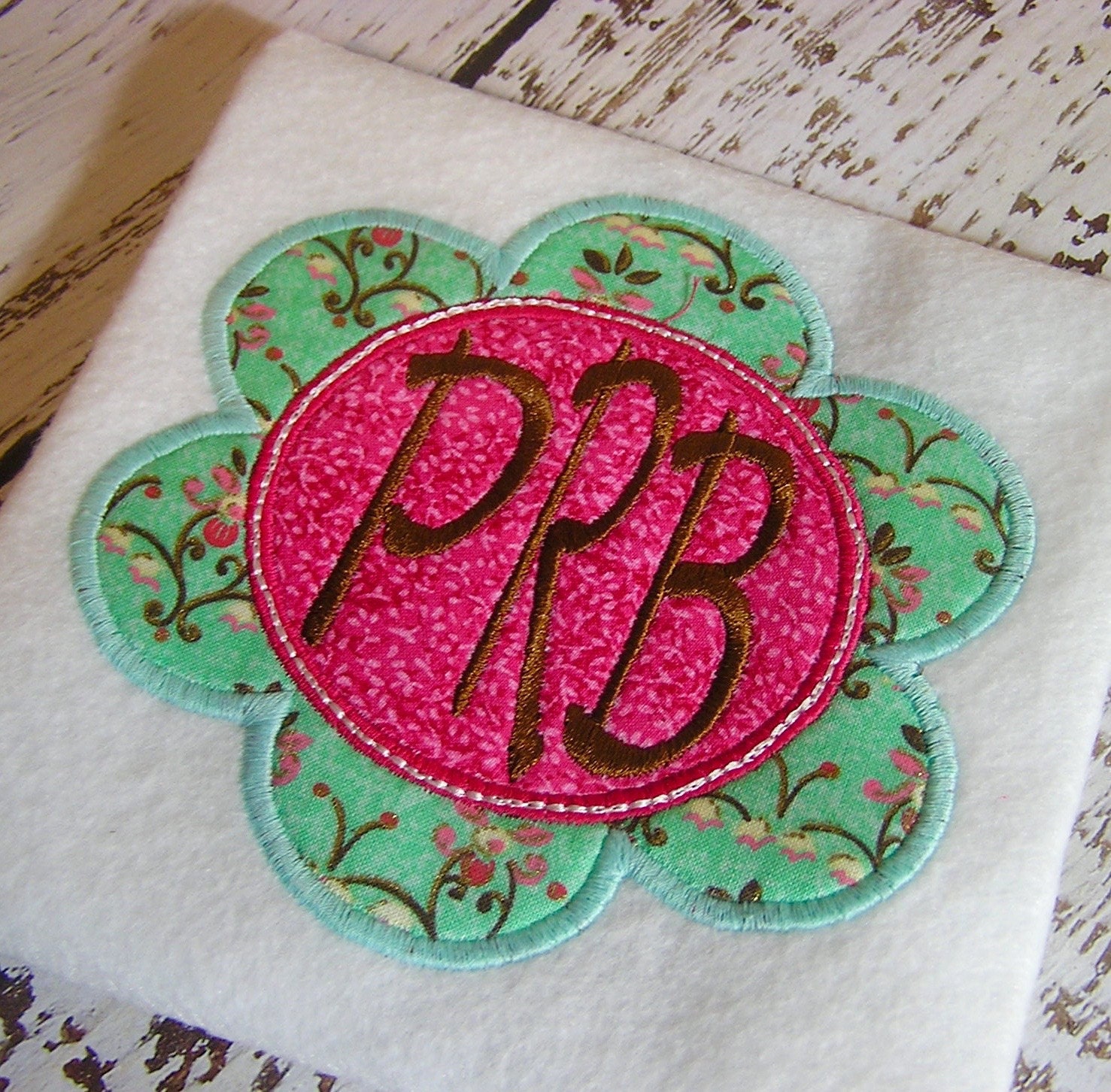 applique scallop monogram embroidery design applique design