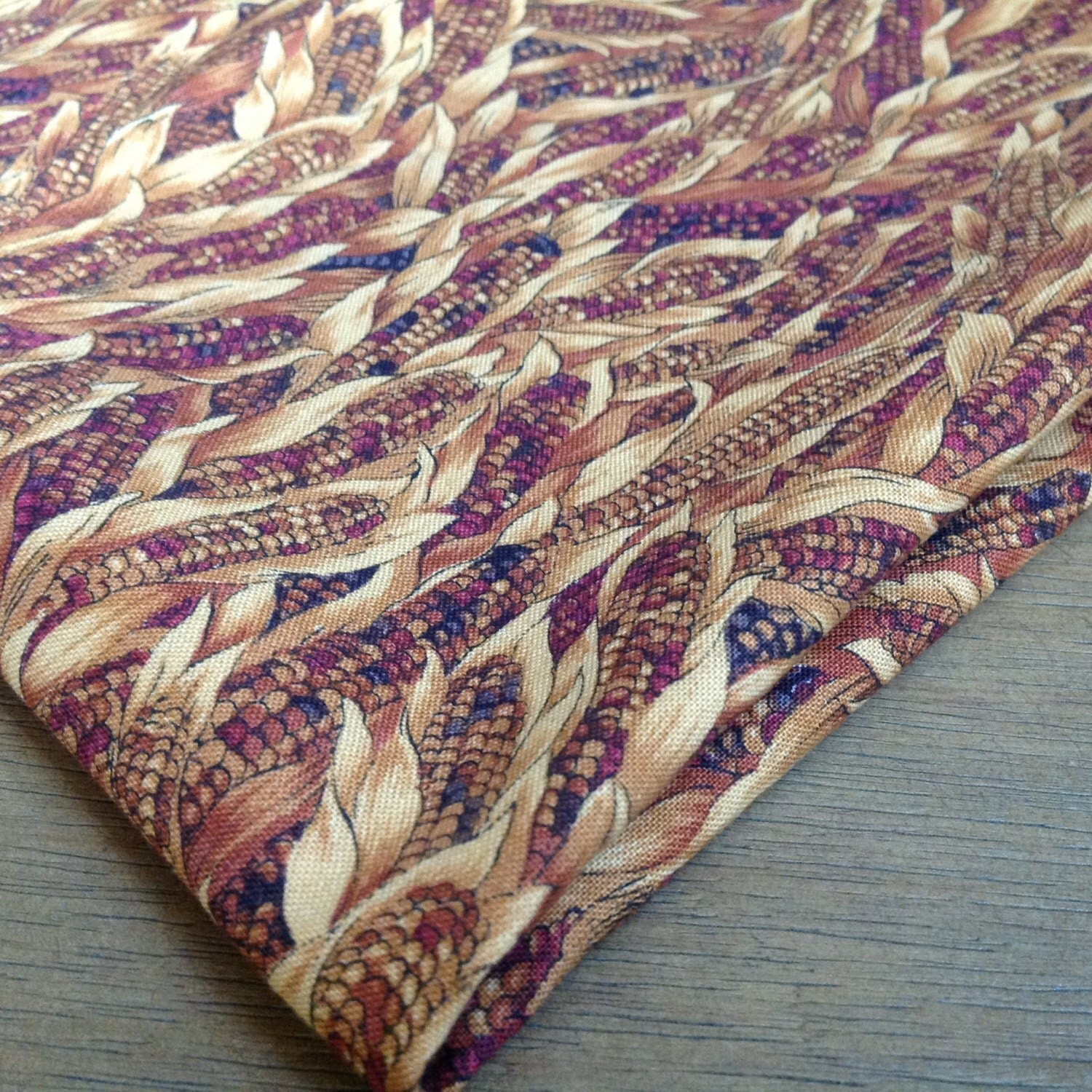 Indian Corn Fabric for Fall Orange Yellow and Black.