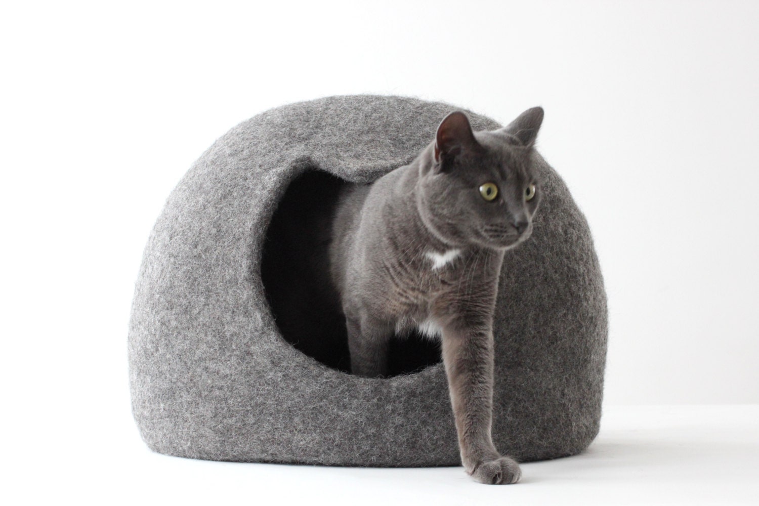 Cat bed cat cave cat house wool cat bed gray felted