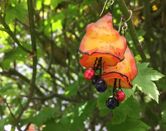 Yelliw orange organic pod earrings