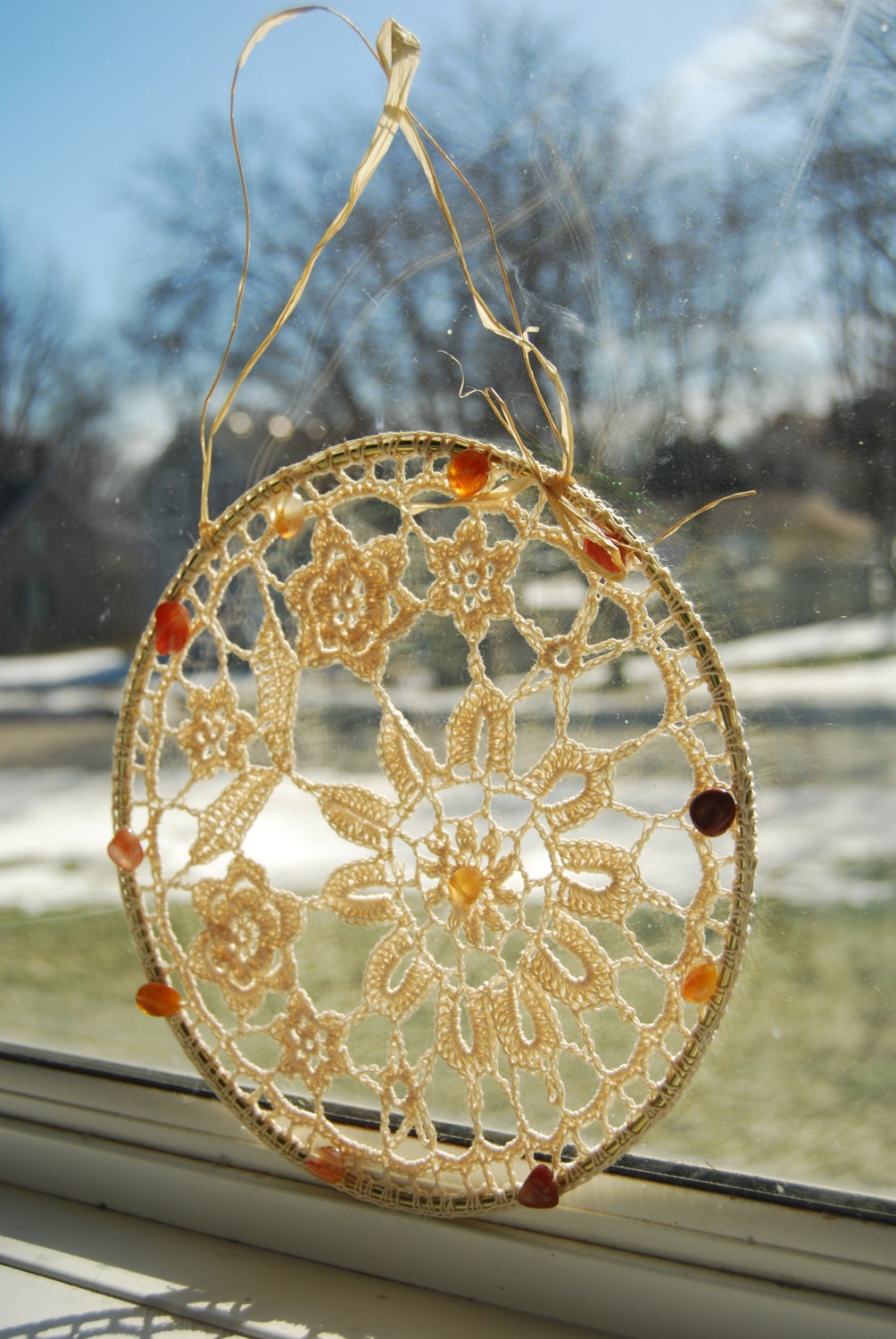 Crochet Suncatcher Crocheted Window Decor Home Decor