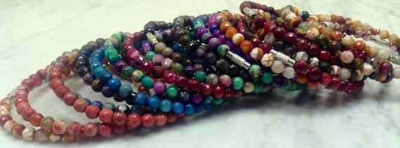 Multicolor Faceted Agate Beaded Bracelets