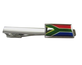 Thin Bordered South Africa Flag Square Tie Clip