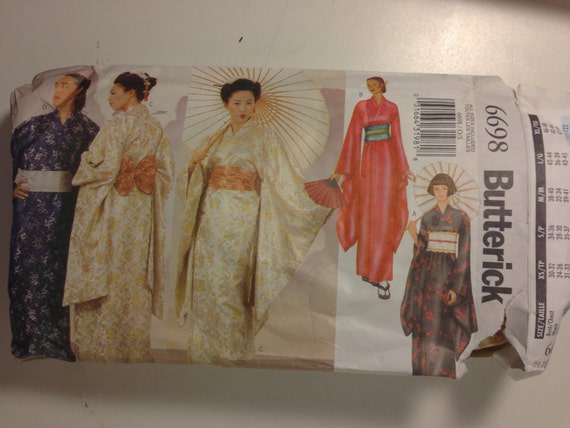 Butterick 6698 Sewing Pattern Adult Costume Geisha, Robe, Obi and Sash Size 32-48