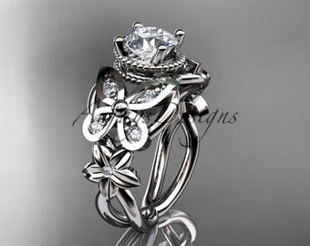 platinum diamond floral butterfly wedding ringengagement ringwedding band adlr136 - Butterfly Wedding Ring platinum diamond floral butterfly wedding ringengagement ringwedding band adlr136 - Butterfly Wedding Ring