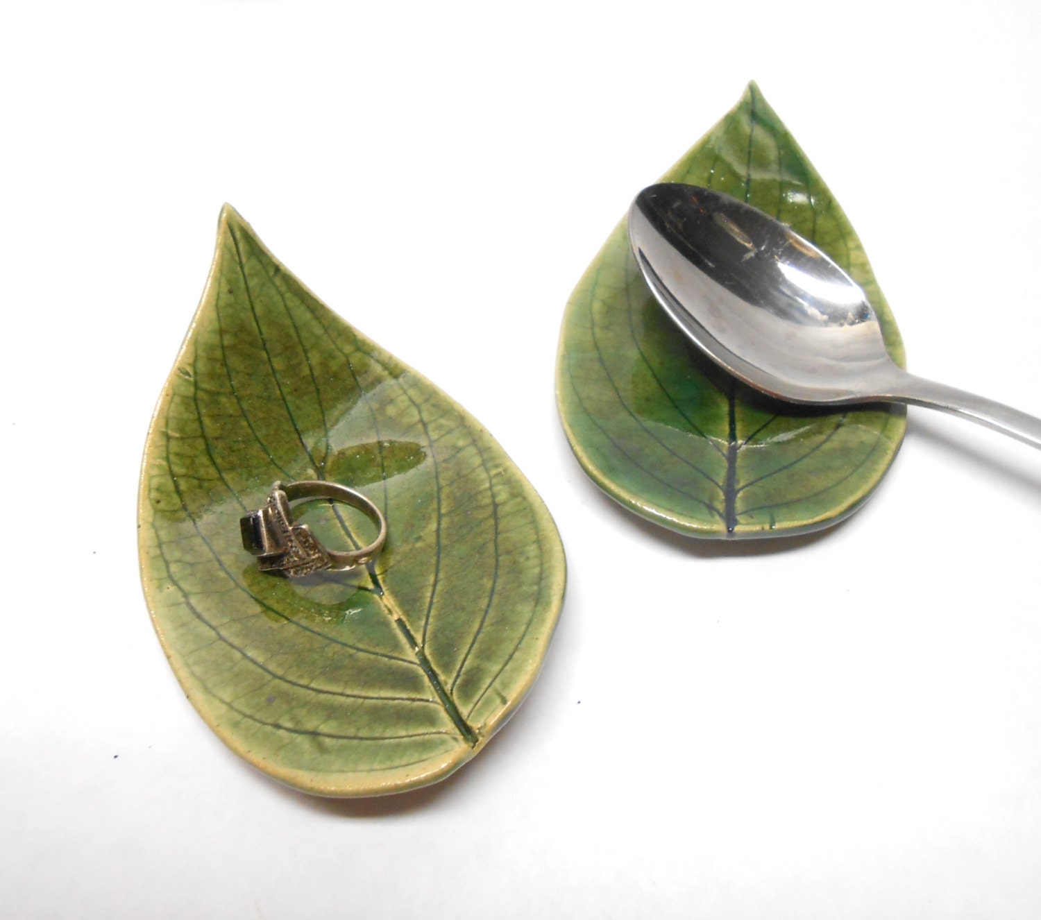 Pottery Leaf Dish Ceramic Leaves Real Leaf by PotteryBySaleek