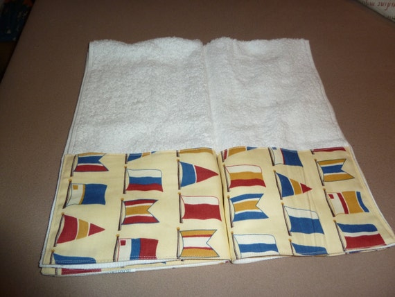 Nautical Flag Hand Towels Colorful Boating Towels Decorative