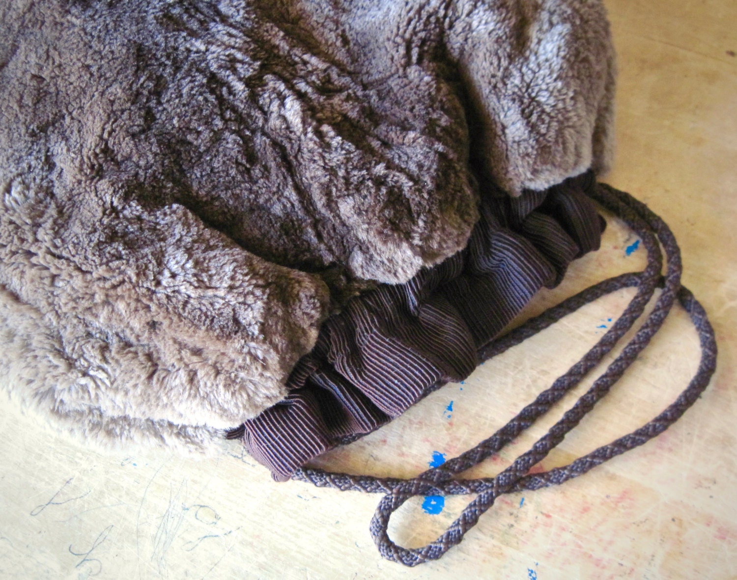 Vintage Fur Muff Sheared Beaver Muff Fur Clutch Purse