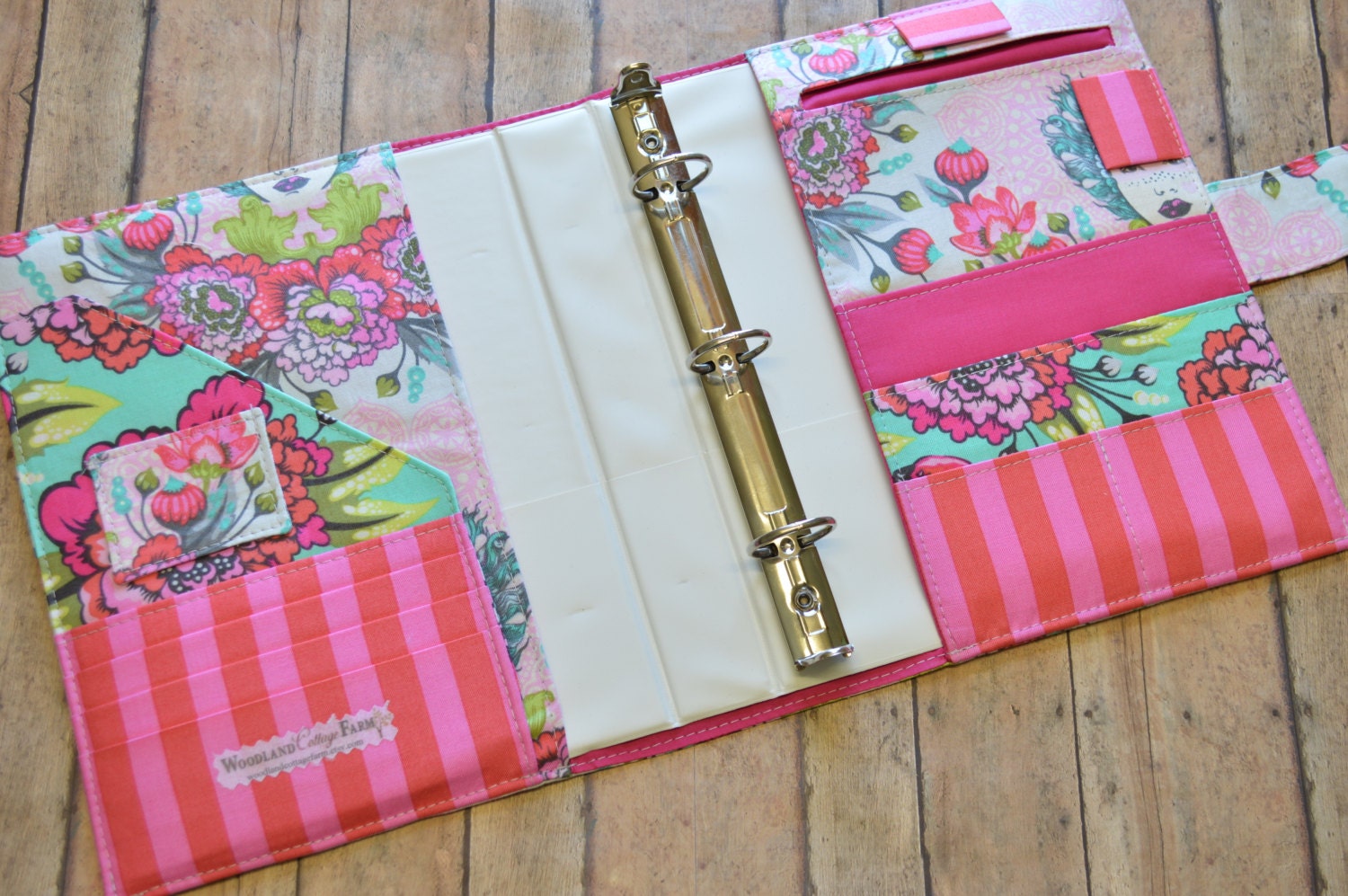 3 Ring Binder Cover In Tula Pink Elizabeth Fabric F3