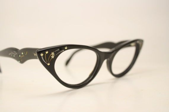 Black Cat Vintage Eyeglasses Unique vintage Eyewear Retro