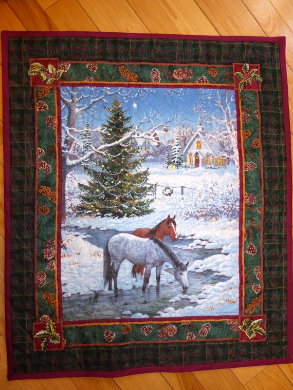 Christmas Quilted Wall Hanging Handmade Christmas Art Quilt
