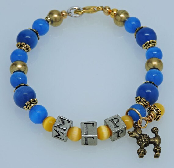 Sigma Gamma Rho 8 Beaded Bracelet With Sorority By sigma gamma rho 8 beaded bracelet with sorority by