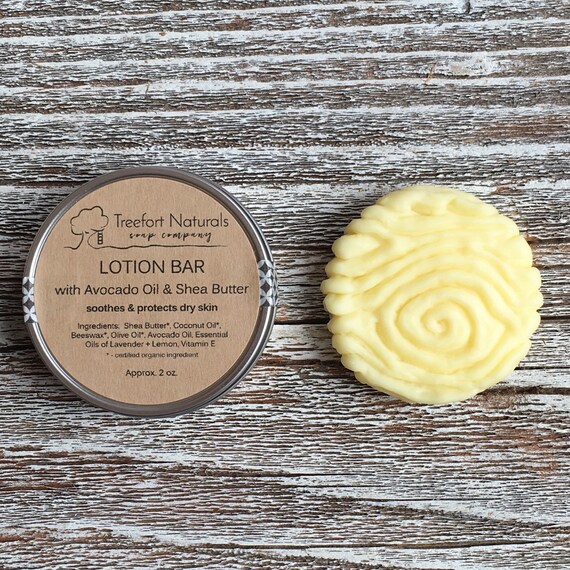 Solid Lotion Bar Shea Butter Body Bar Lavender & Lemon