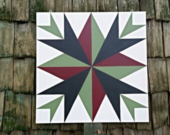 Flower Basket Barn Quilt Square handpainted on wood