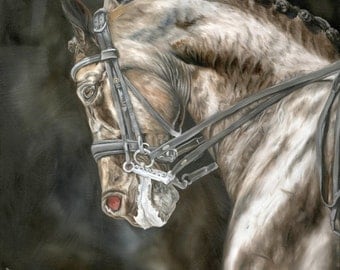 Nicolae Equine Art Nicole Smith Artist Horse Original Equine Giclee reproduction high quality print "Precision" 14x14